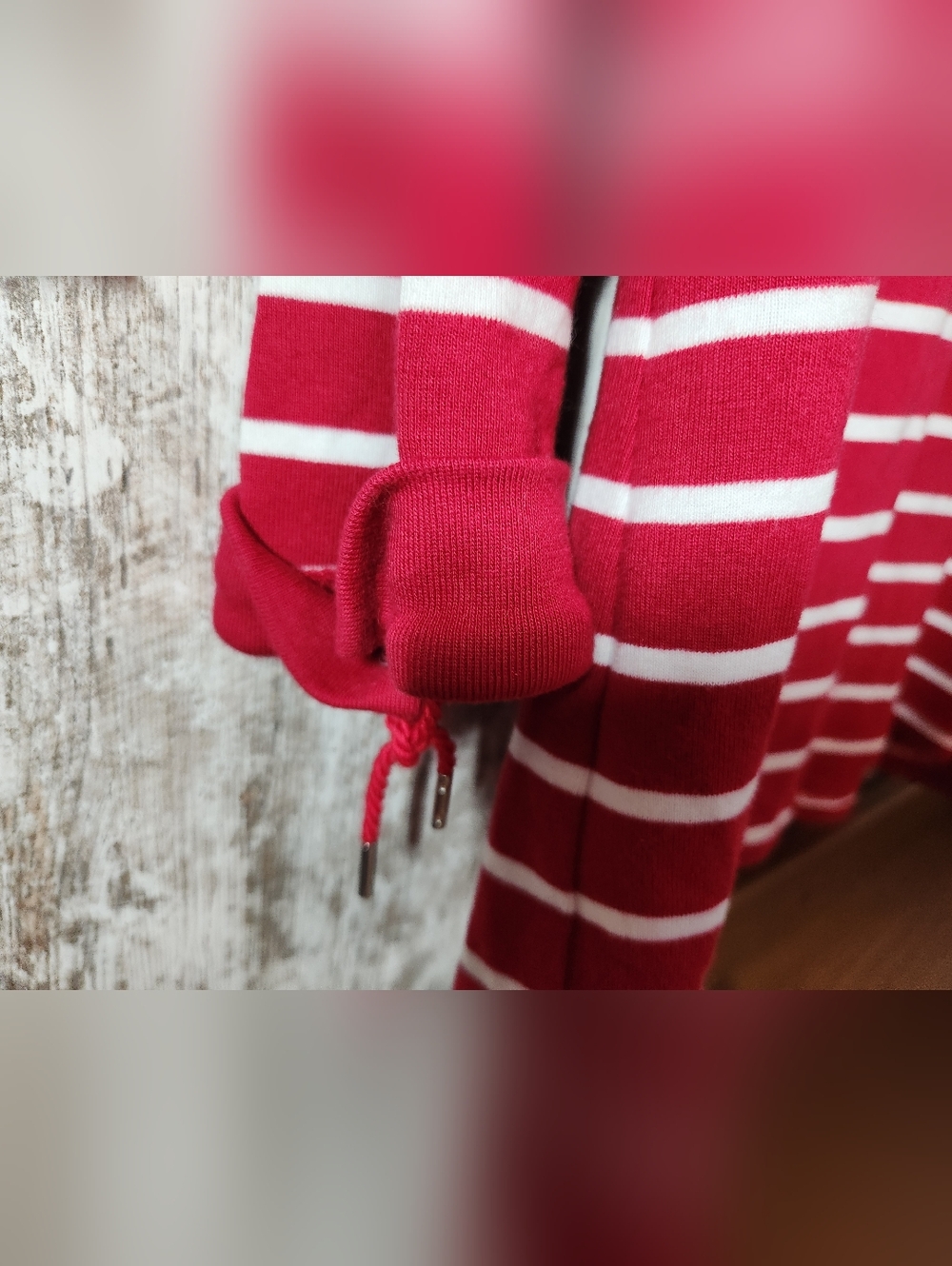 Karen Scott Red and White Striped Long Sleeve Nautical Vibes Polo Top Size L - Picture 4 of 6